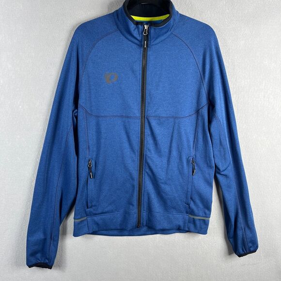 Pearl Izumi Sweater Mens Medium Blue Cycling Fleece Full Zip Reflective Bike - Picture 1 of 11